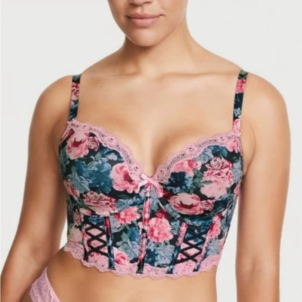 36D Victoria’s Secret Dream Angels Lined Demi Bra Top Corset - Picture 1 of 12